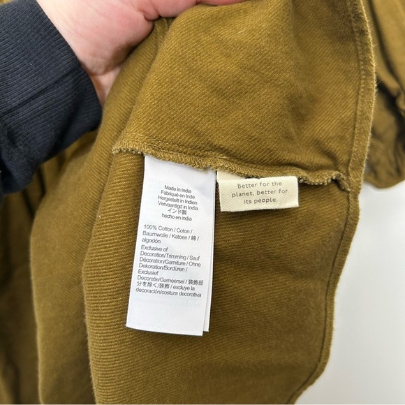 Madewell Flannel Lucie V-Neck Smocked Mini Dress in Weathered Olive - Picture 7 of 8